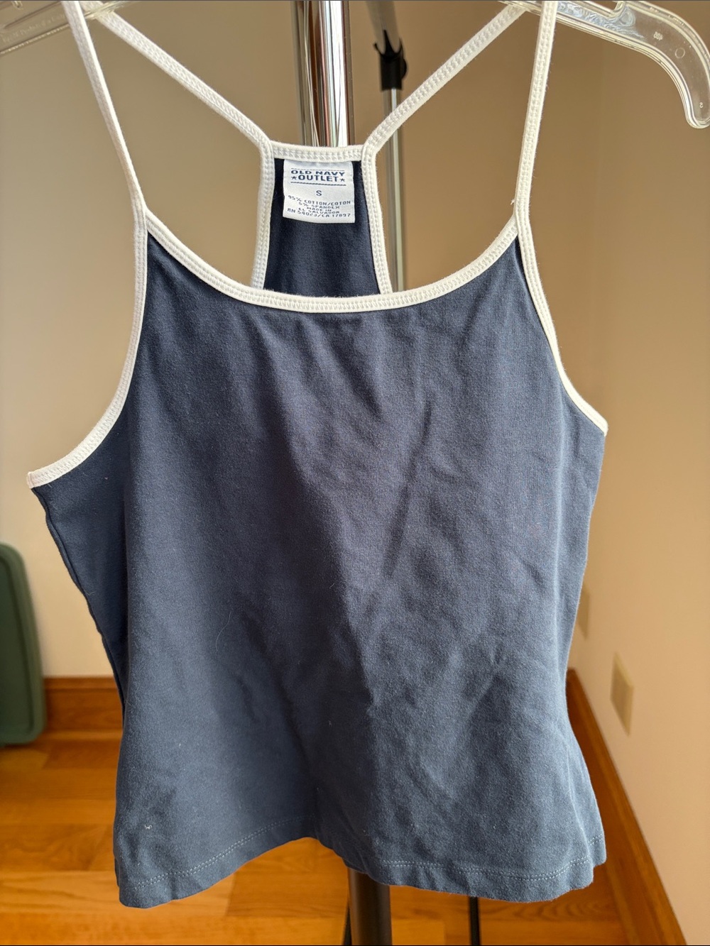 Old Navy Navy Tank with White Trim Racerback